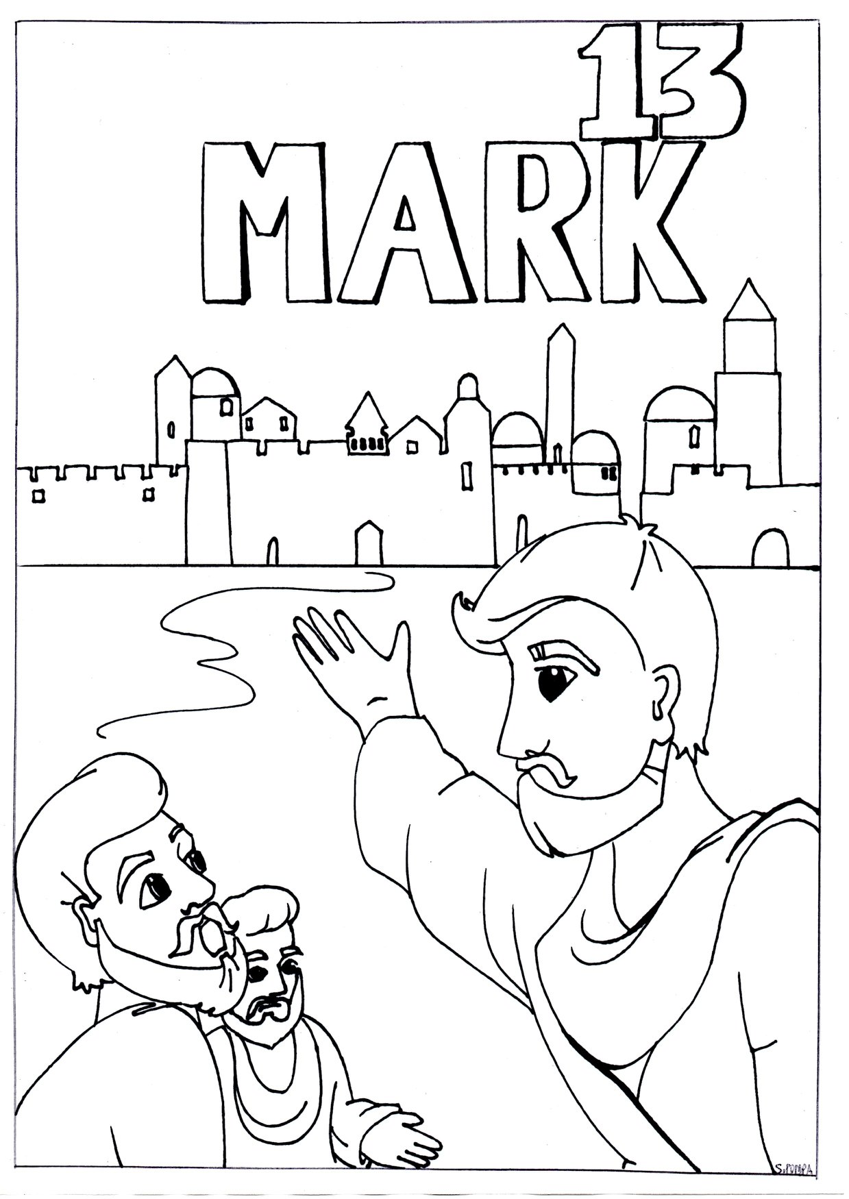 Here's a page for kids to colour in during the online sermon tomorrow ...